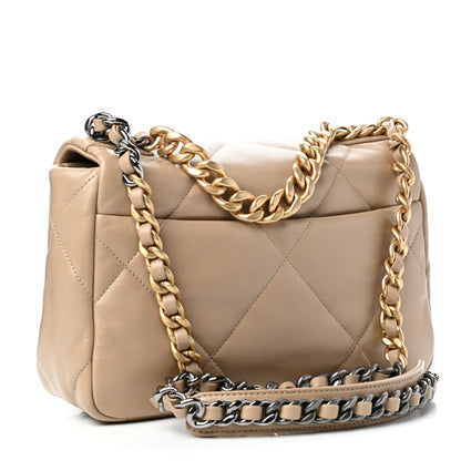 Chanel Lambskin Quilted Medium Chanel 19 Flap Dark Beige 3 of 11