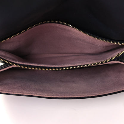 Louis Vuitton Lambskin Embossed Monogram Pochette Coussin Black 5 of 8
