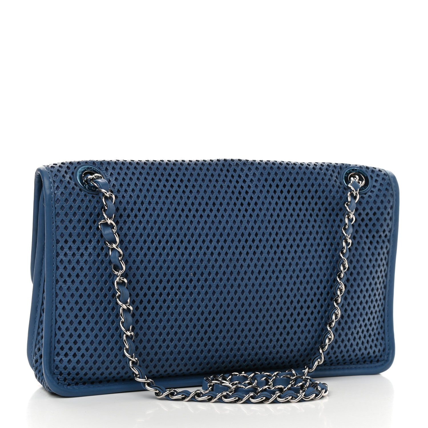 Chanel Perforated Calfskin Large Up In The Air Flap Blue 3 of 10