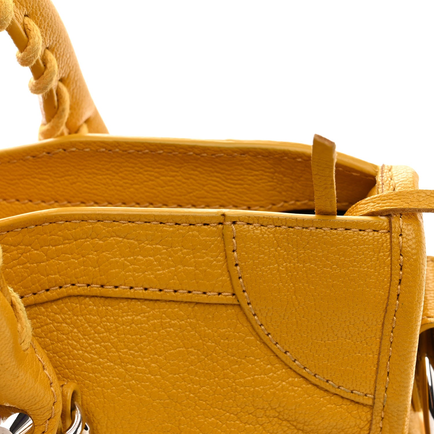 Balenciaga Chevre Silver Metallic Edge Hardware S City Jaune Epi 11 of 13