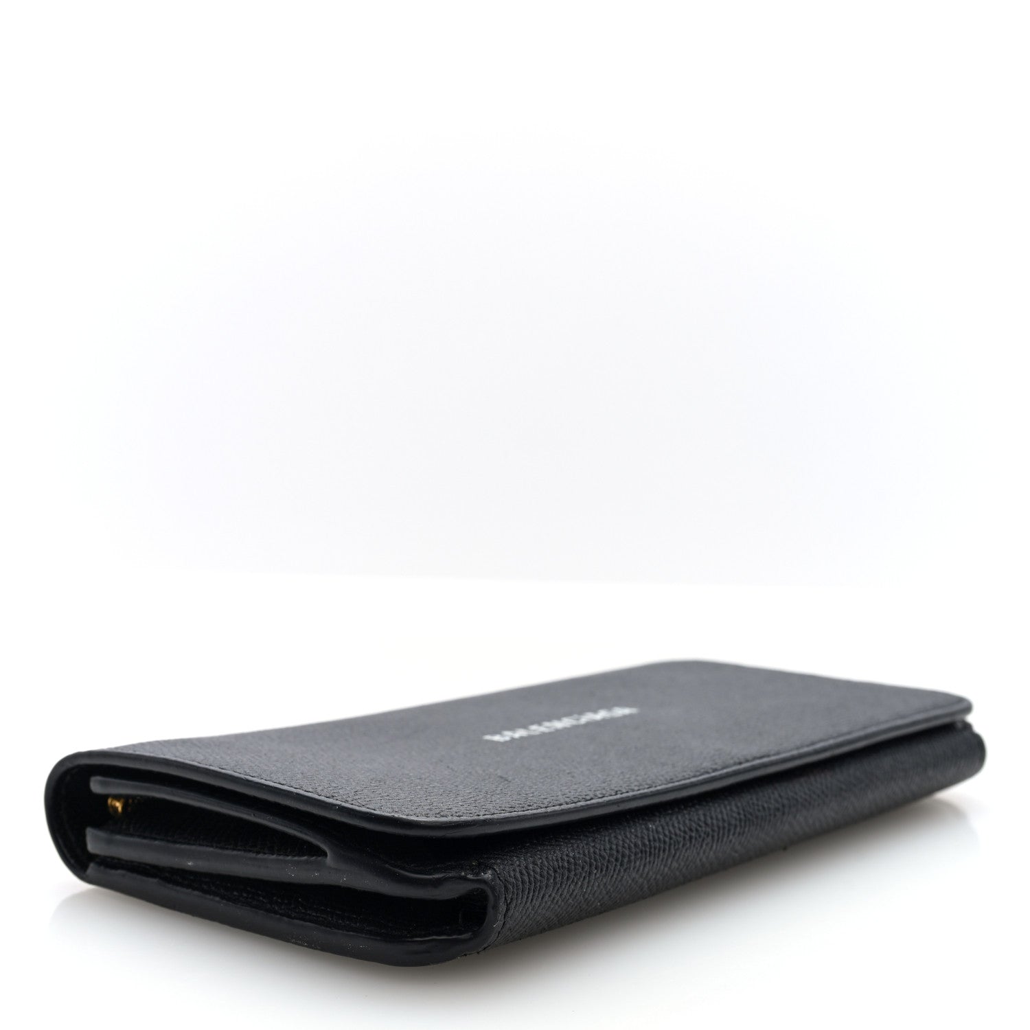 Balenciaga Grained Calfskin Logo Cash Thin Money Wallet Black White 4 of 6