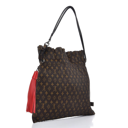 Louis Vuitton Monogram Canvas Pleated Explorer Bag MM 3 of 7