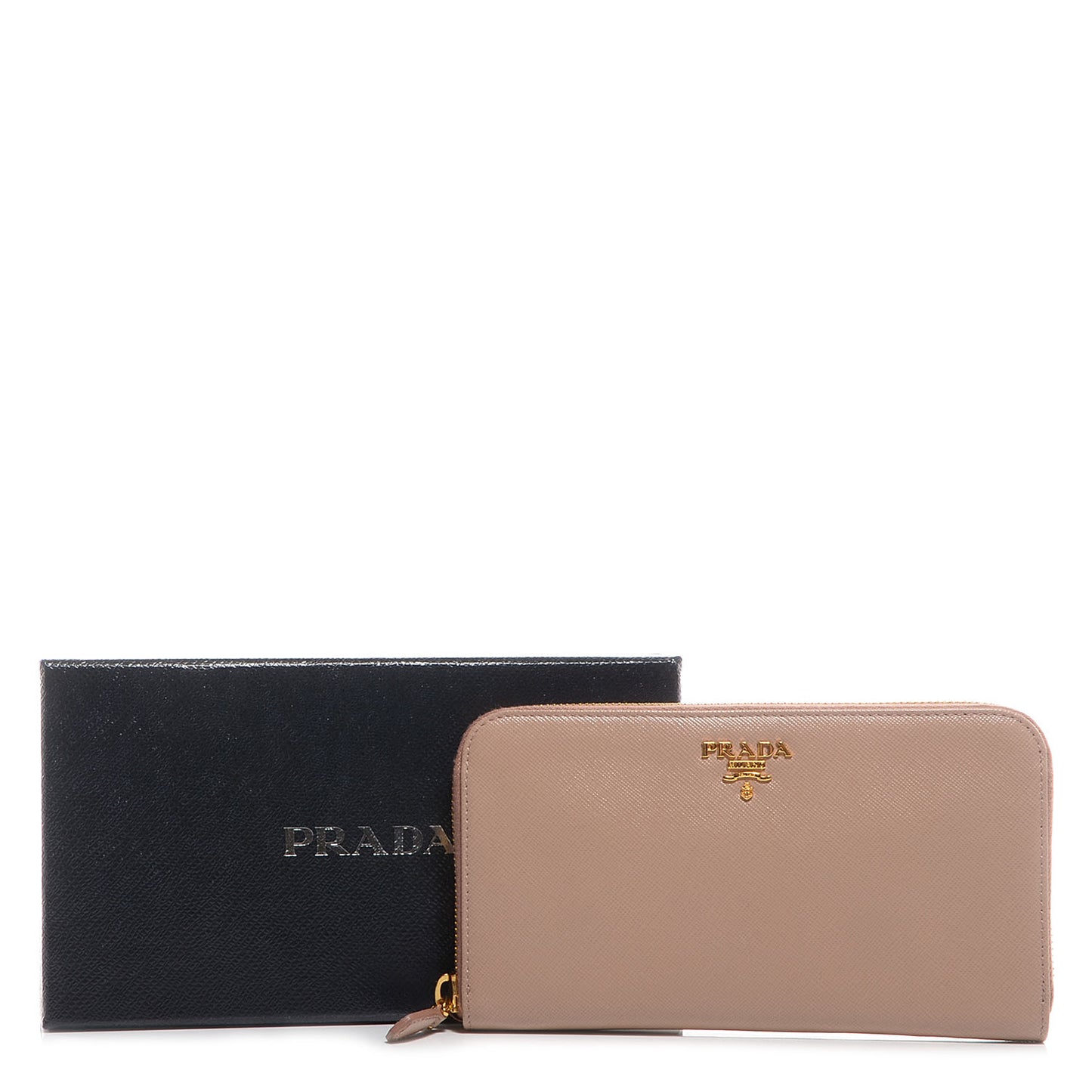 Saffiano Metal Zip Around Wallet Cammeo