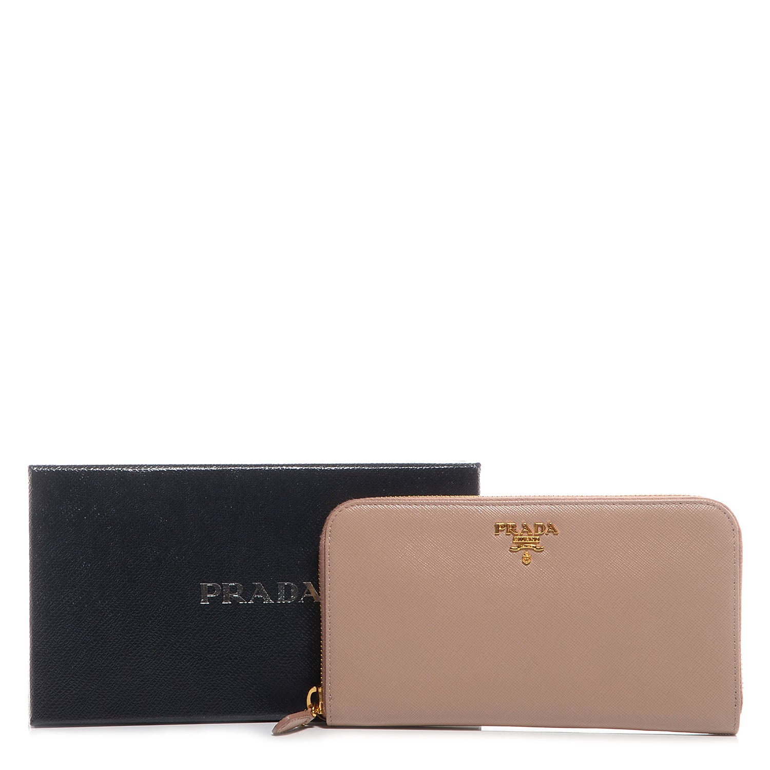 Prada Saffiano Metal Zip Around Wallet Cammeo 9 of 9