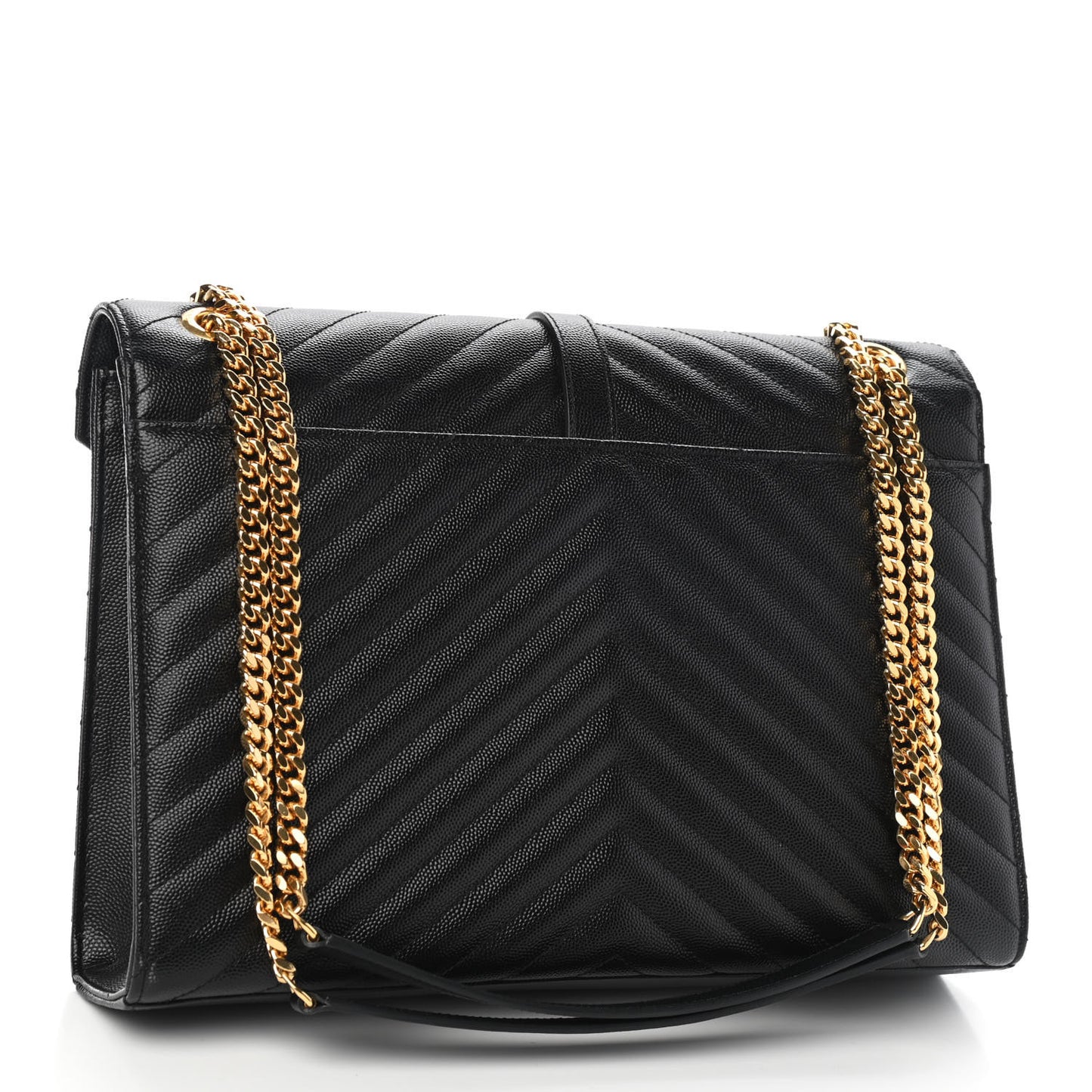 Grain De Poudre Matelasse Chevron Large Monogram Satchel Black