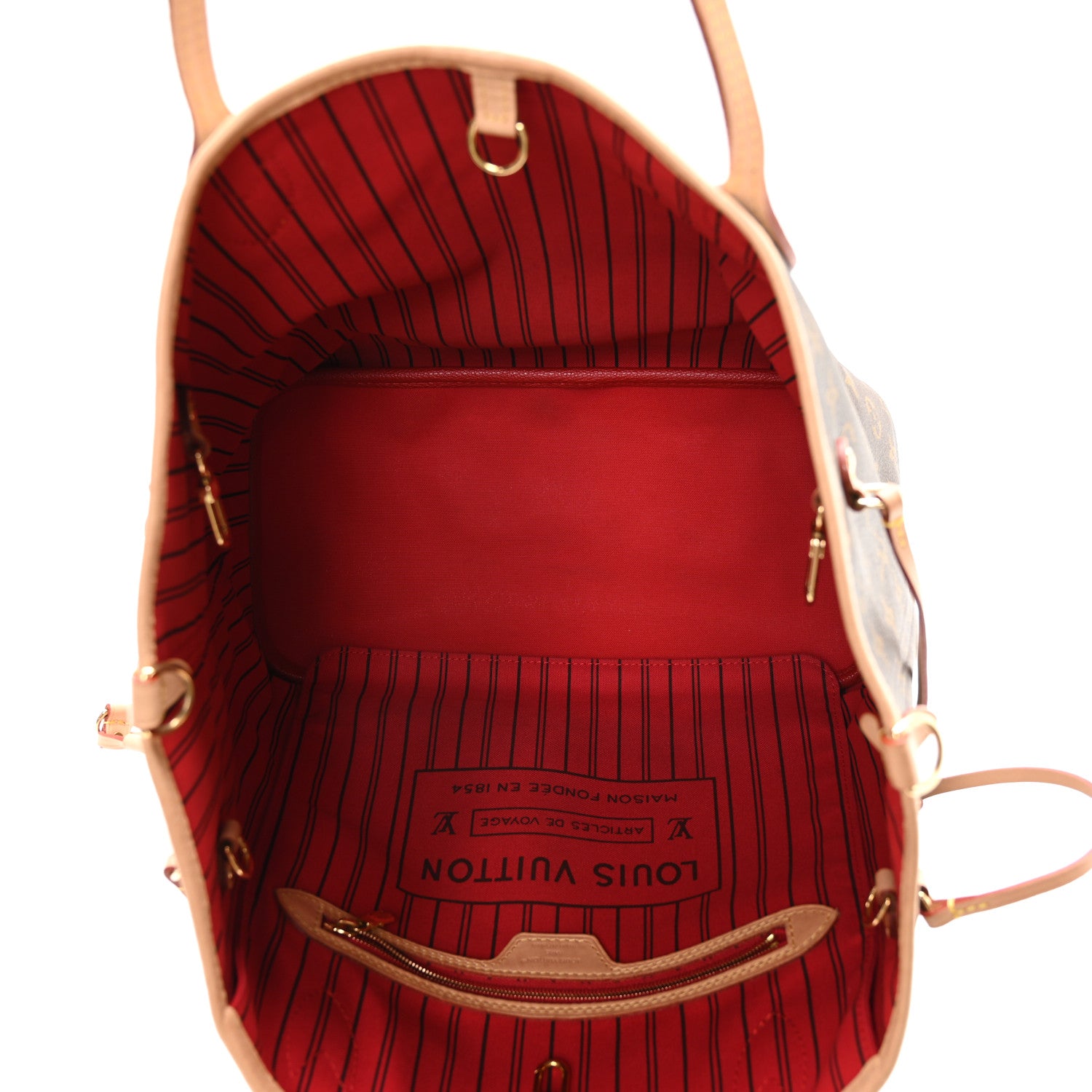 Louis Vuitton Monogram Inside Out Neverfull Bandouliere MM Rouge Sari 5 of 9