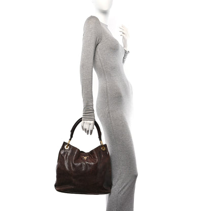Prada Vitello Shine Shoulder Bag Moro 2 of 9