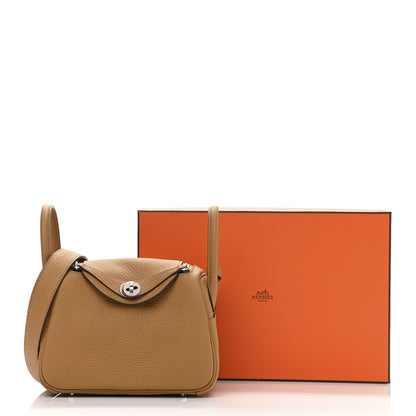 Hermes Taurillon Clemence Mini Lindy 20 Biscuit 10 of 10