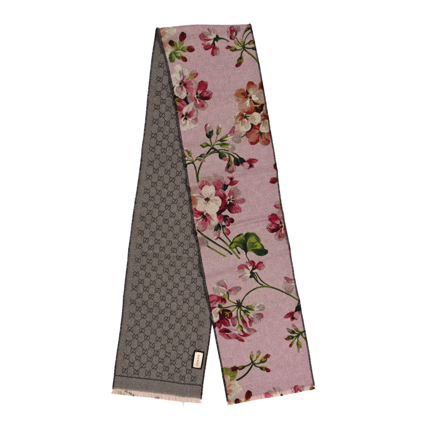 Wool GG Monogram Miniorophin Scarf Shell Pink