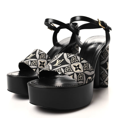 Louis Vuitton Denim Monogram Silhouette Mules 40 Navy Blue 2 of 8