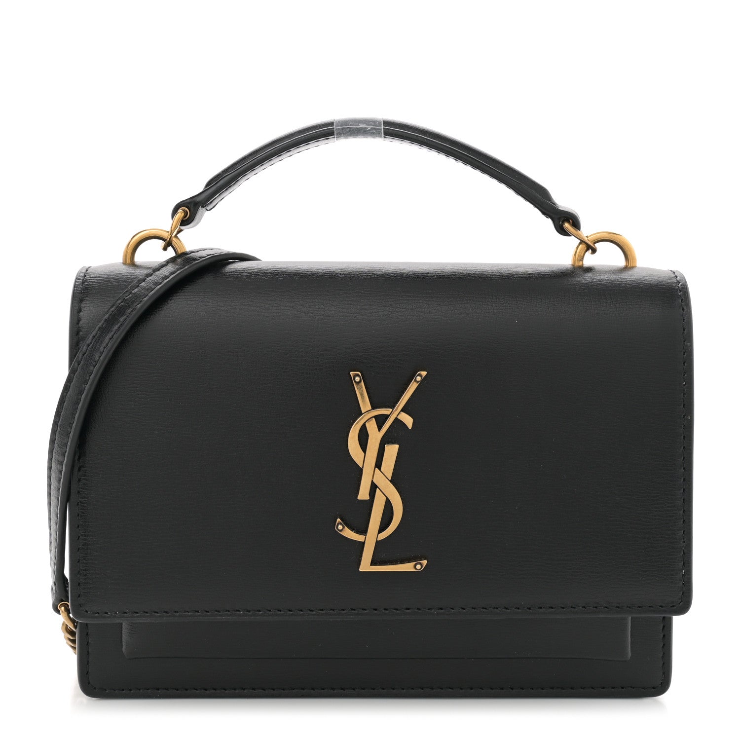 Saint Laurent Calfskin Monogram Sunset Chain Wallet Black 1 of 11