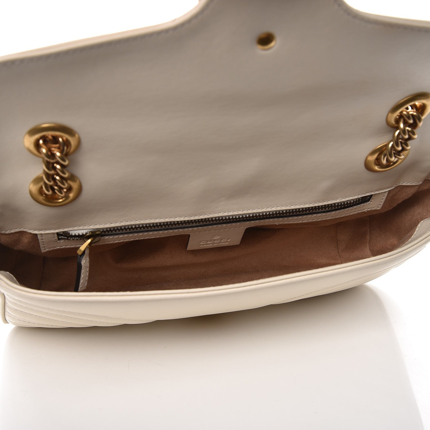 Gucci Calfskin Matelasse Small GG Marmont Shoulder Bag White 5 of 9