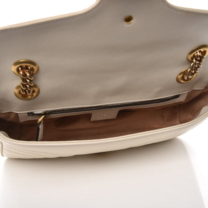 Gucci Calfskin Matelasse Small GG Marmont Shoulder Bag White 5 of 9