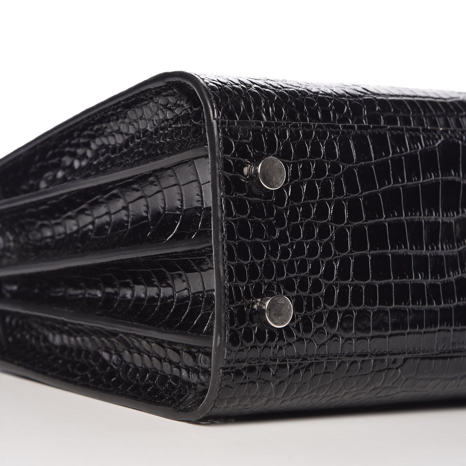 Saint Laurent Calfskin Crocodile Embossed Baby Sac De Jour Black 5 of 10