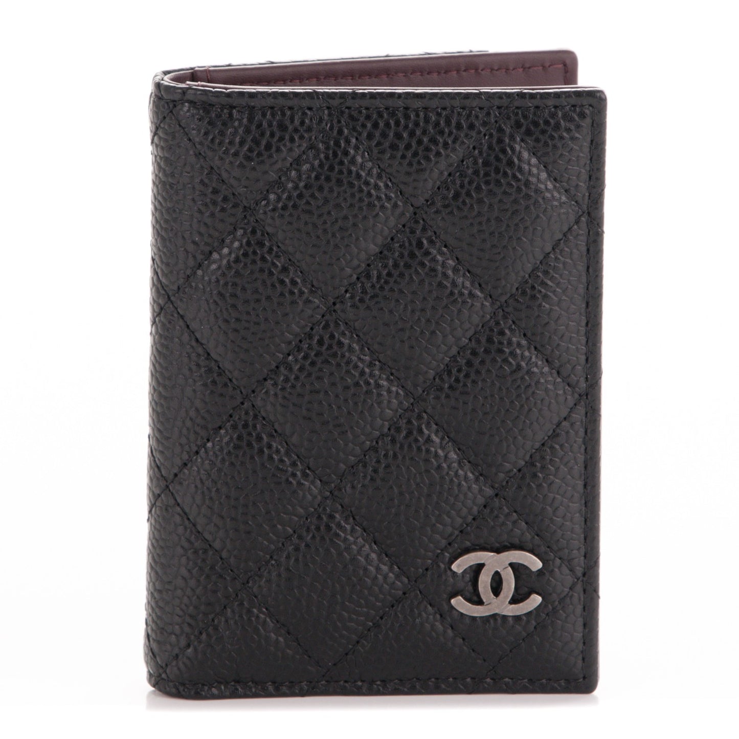 Caviar Quilted Card Holder Wallet Black