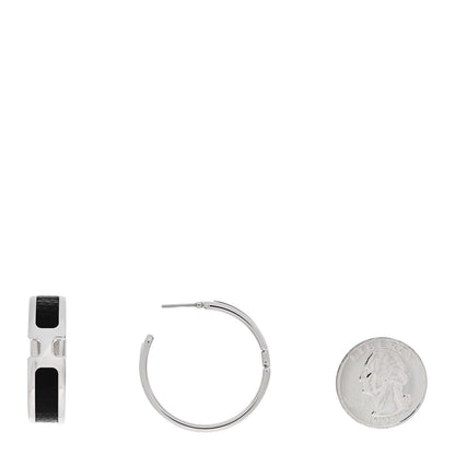 Hermes Lizard Olympe Earrings Black 2 of 4