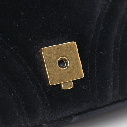 Gucci Velvet Matelasse Mini GG Marmont Shoulder Bag Black 8 of 12