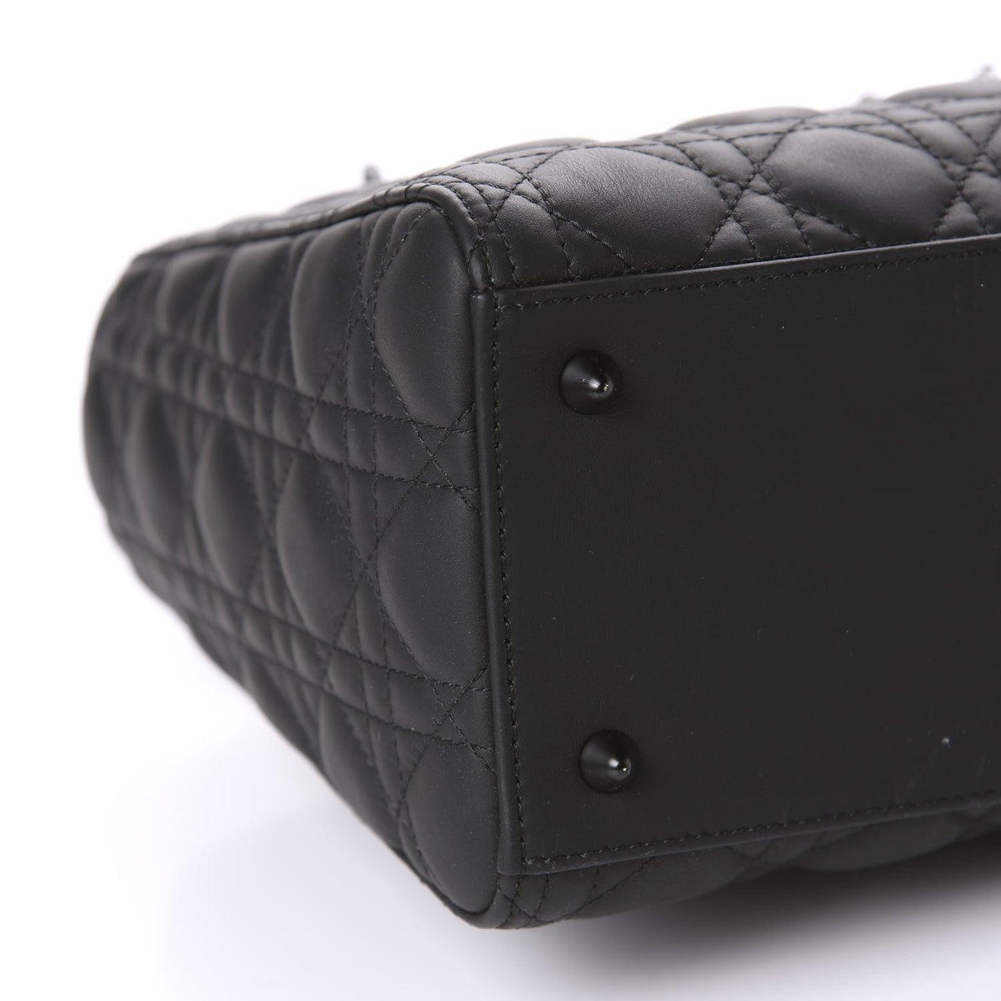 Ultra Matte Calfskin Cannage Medium Lady Dior Black
