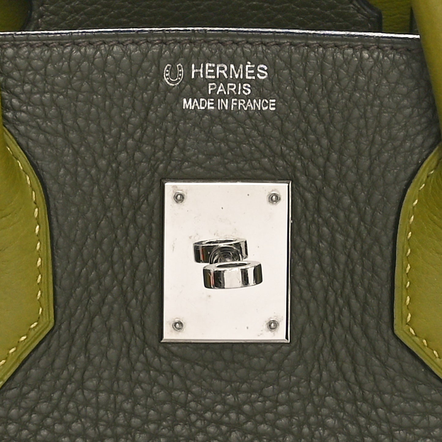 Taurillon Clemence Horseshoe Birkin 35 Vert Veronese Vert Anis