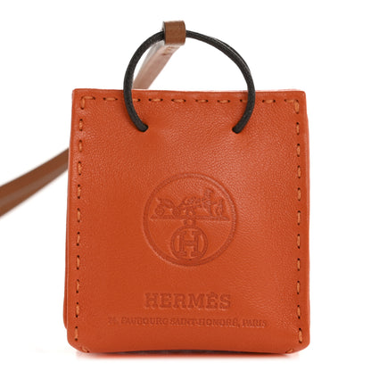 Hermes Milo Lambskin Swift Shopping Bag Charm Feu Gold 3 of 6