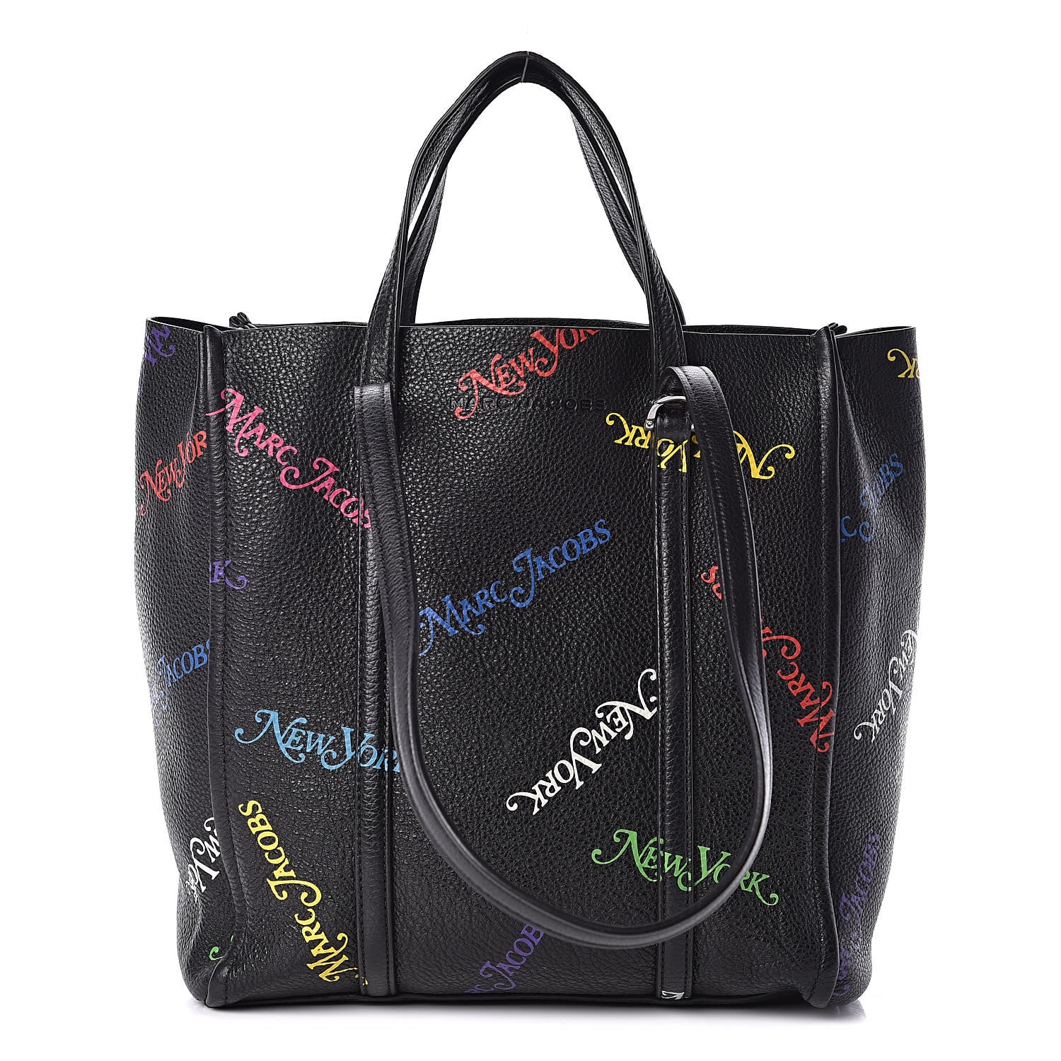 Marc Jacobs X New York Magazine Grained Calfskin The Tag Tote Black 1 of 9