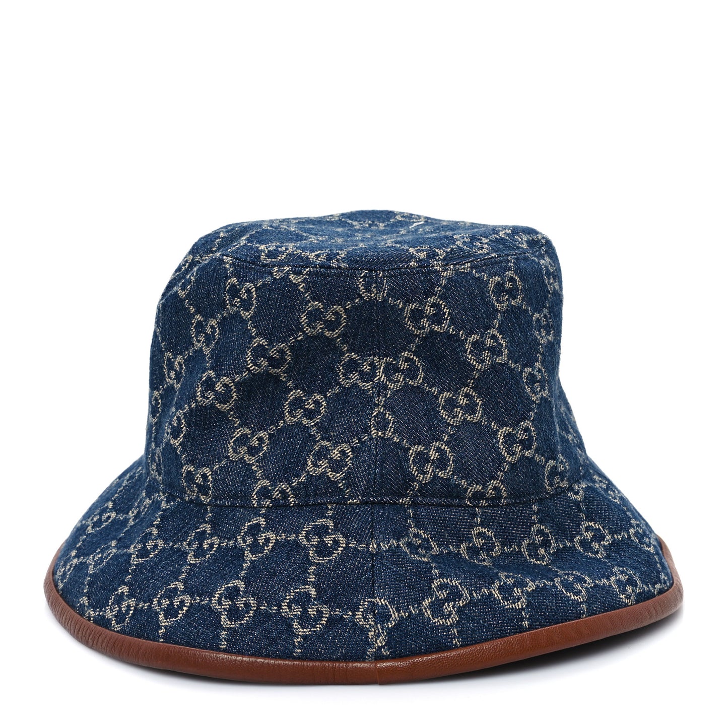 Washed Jacquard Denim Nappa GG Monogram Oscar Bucket Hat M Denim Cuir