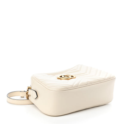 Gucci Calfskin Matelasse Small GG Marmont Chain Shoulder Bag White 4 of 9