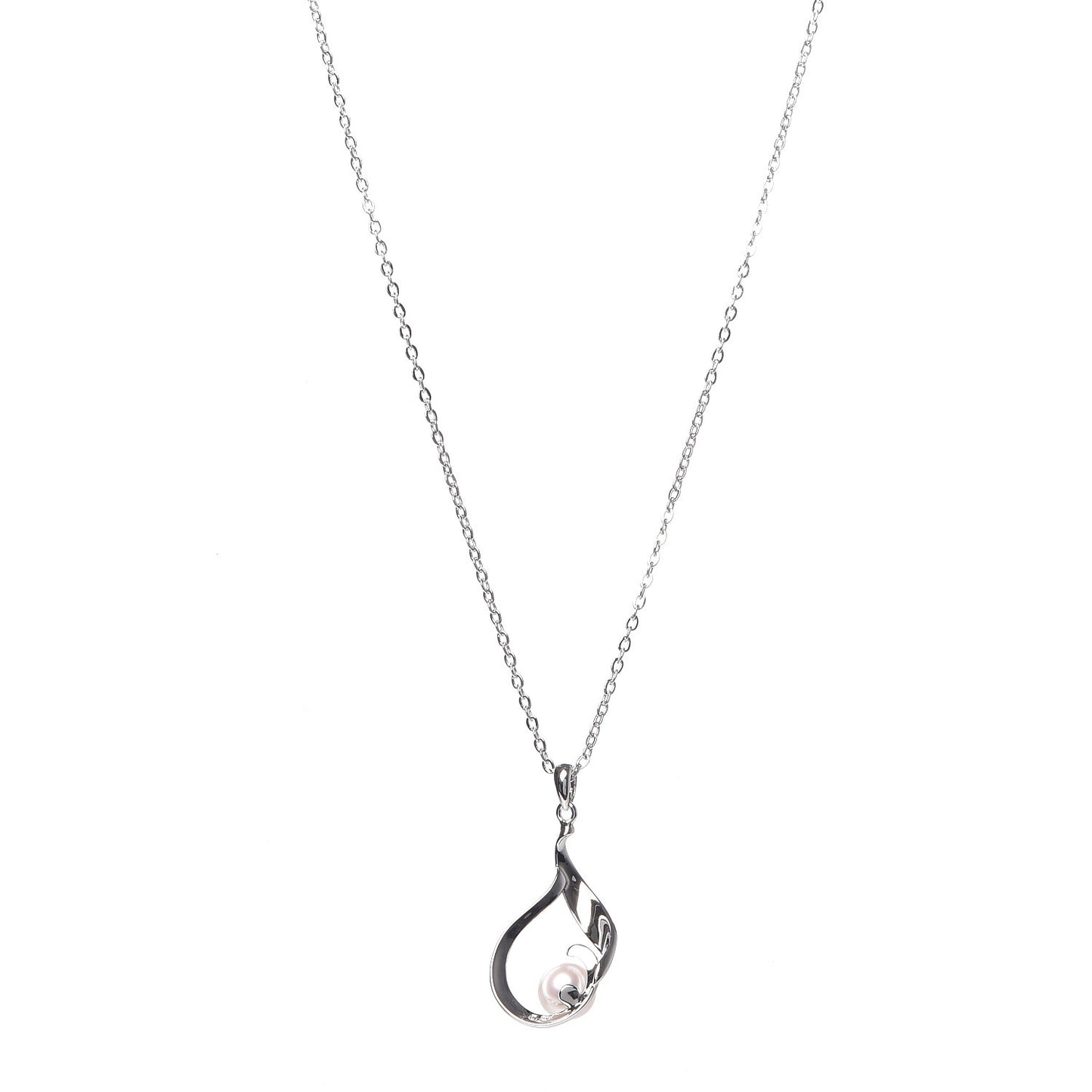 Sterling Silver Akoya Pearl 6mm Pendant Necklace