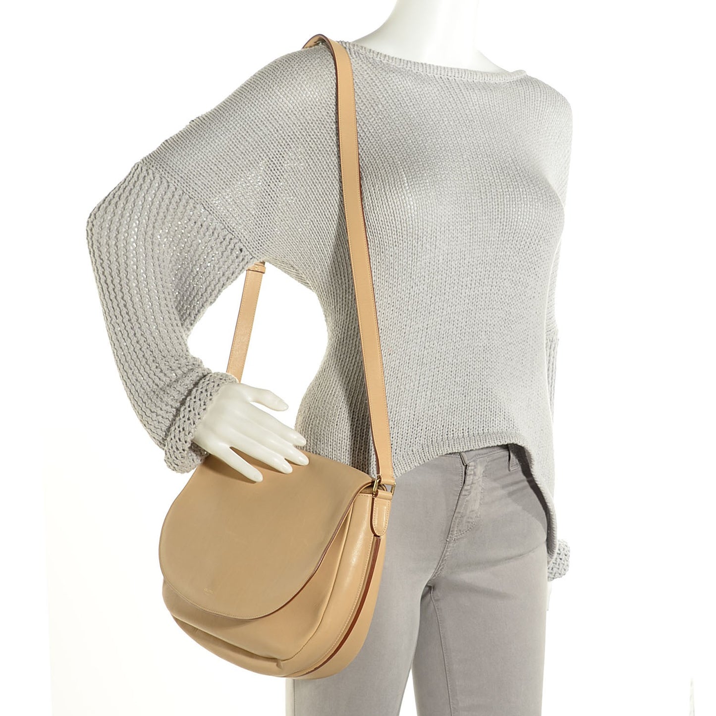Natural Calfskin Trotteur Messenger Bag Chamois