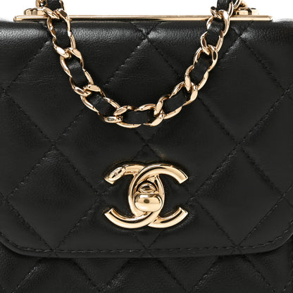 Chanel Lambskin Quilted Mini Trendy CC Chain Wallet Black 8 of 10