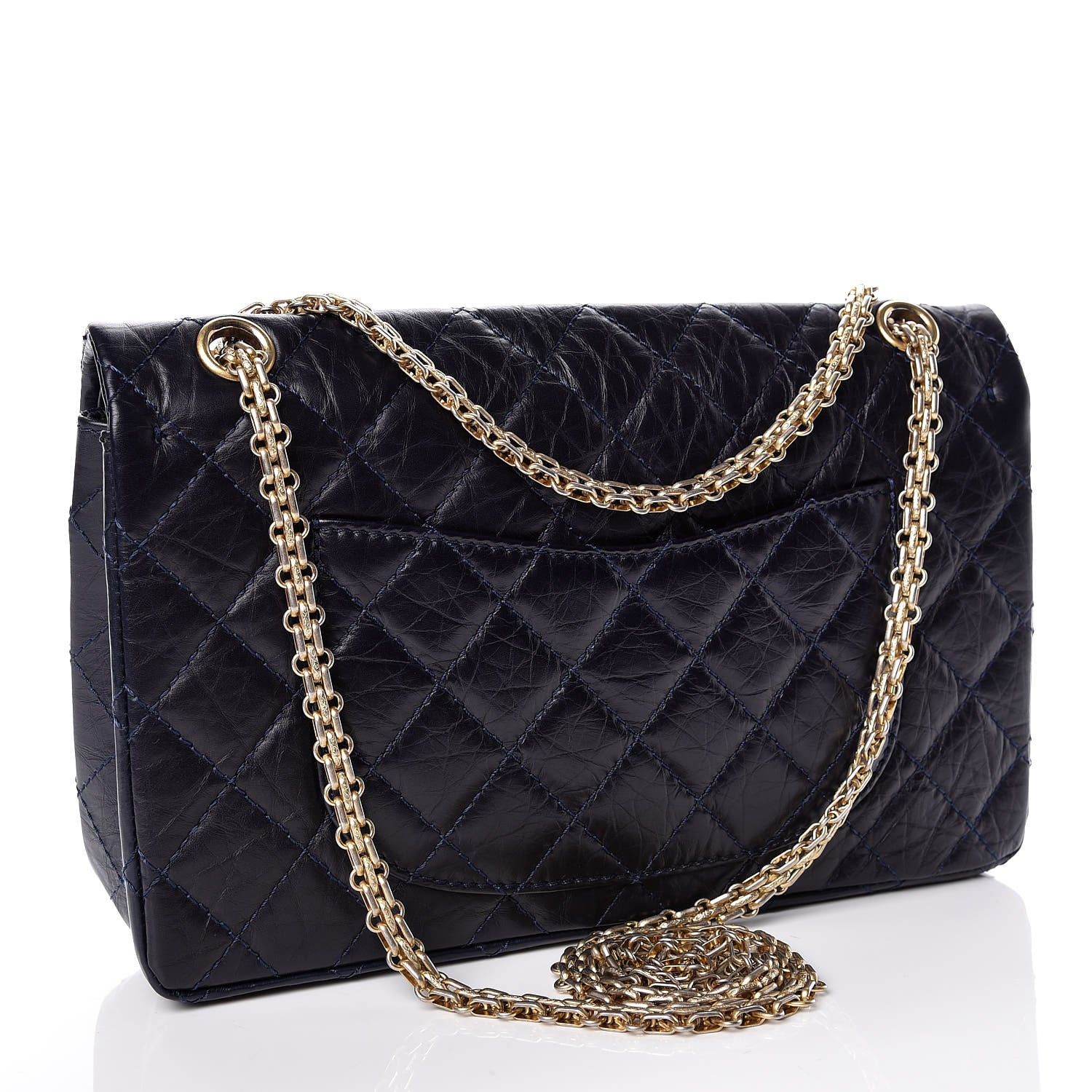 Chanel Aged Calfskin Quilted 2.55 Reissue 226 Flap Navy Dark Blue 3 of 15