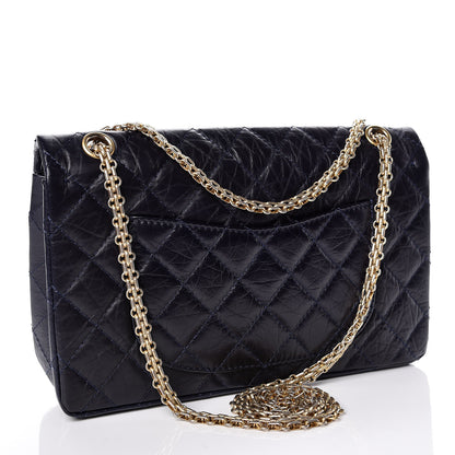 Chanel Aged Calfskin Quilted 2.55 Reissue 226 Flap Navy Dark Blue 3 of 15