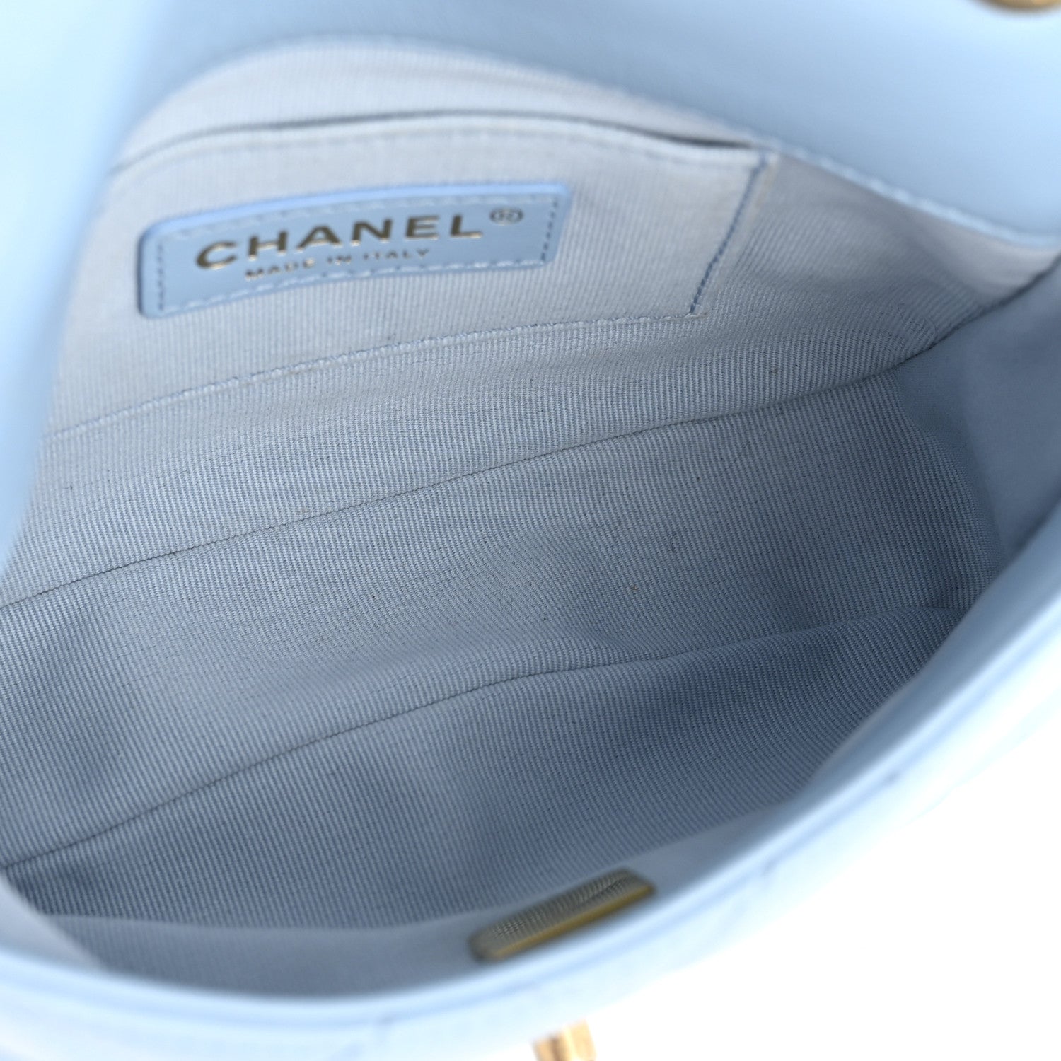 Chanel Lambskin Quilted Mini Lacquered Chain Flap Light Blue 5 of 12