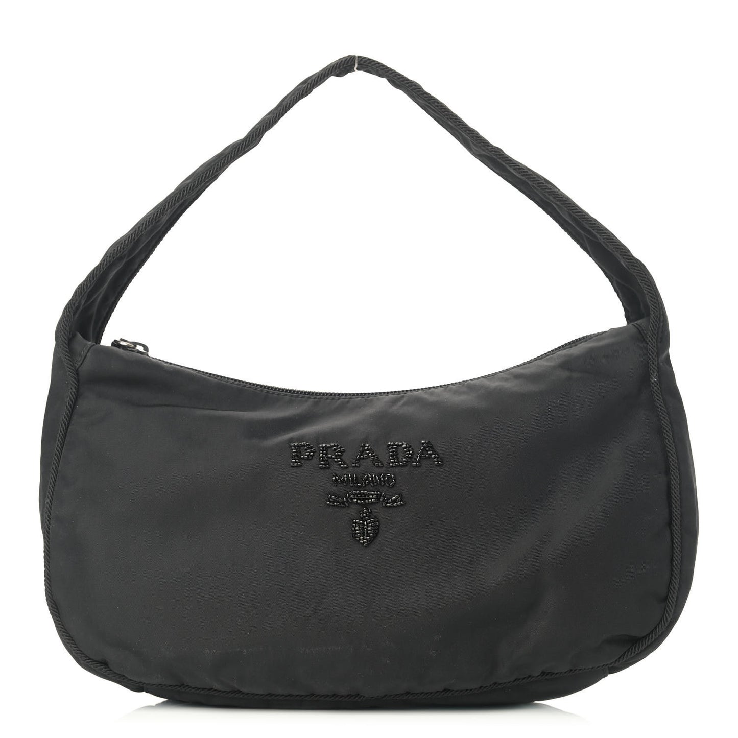 Tessuto Nylon Beaded Bag Black