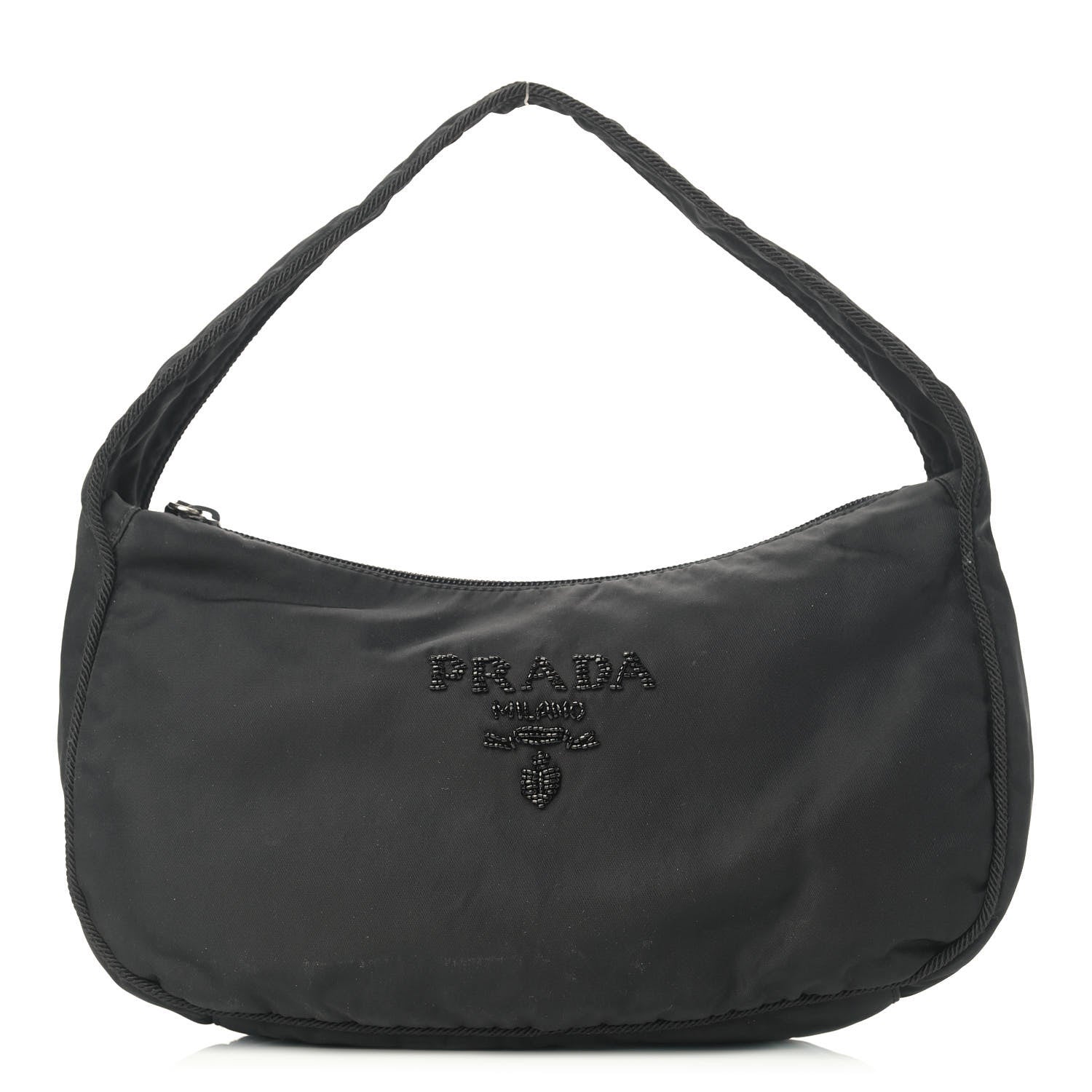 Prada Tessuto Nylon Beaded Bag Black 1 of 13