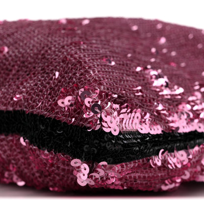 Chanel Sequin Logo Shopping Tote Pink Black 10 of 12