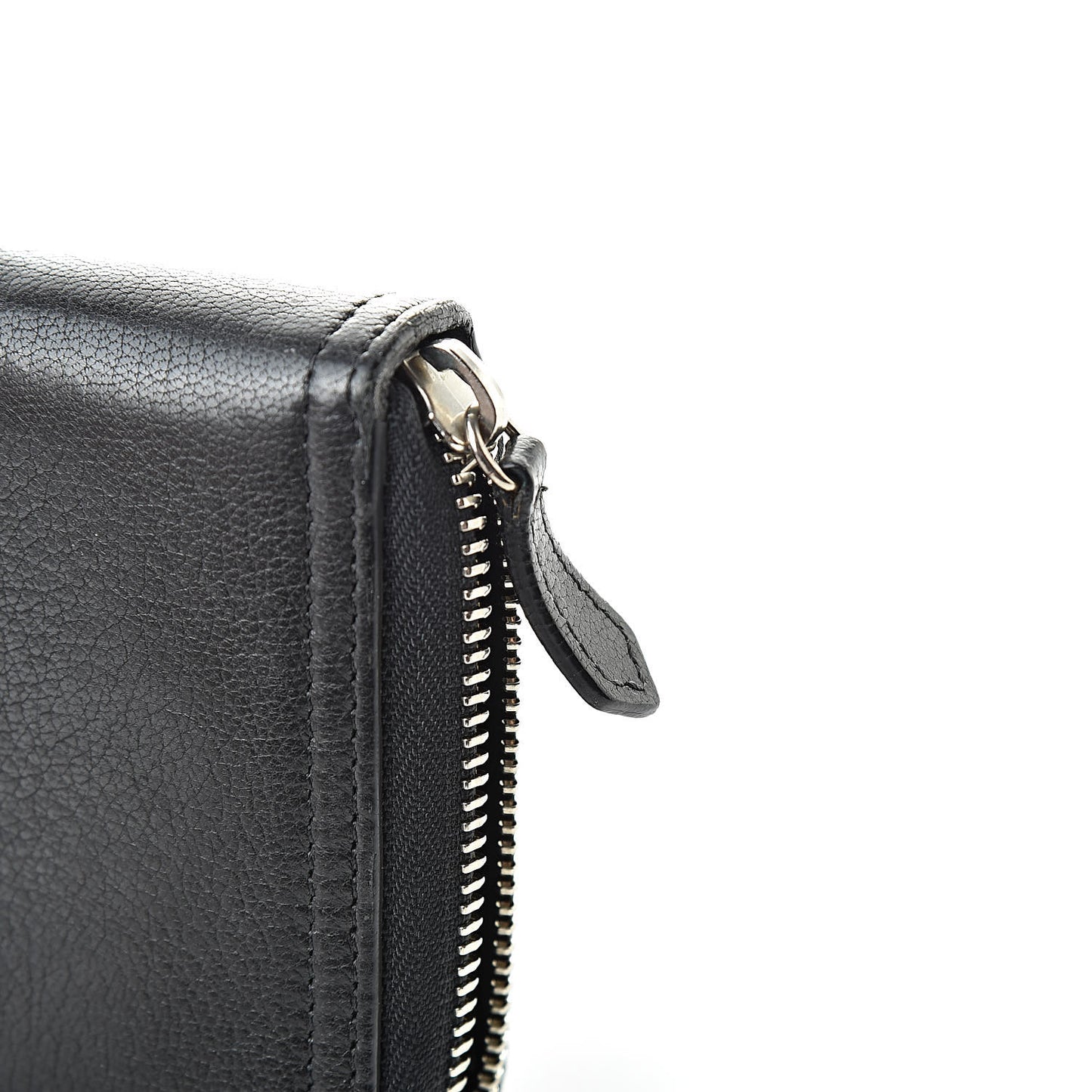 Sugar Goatskin Pandora Half Zip Long Wallet Black