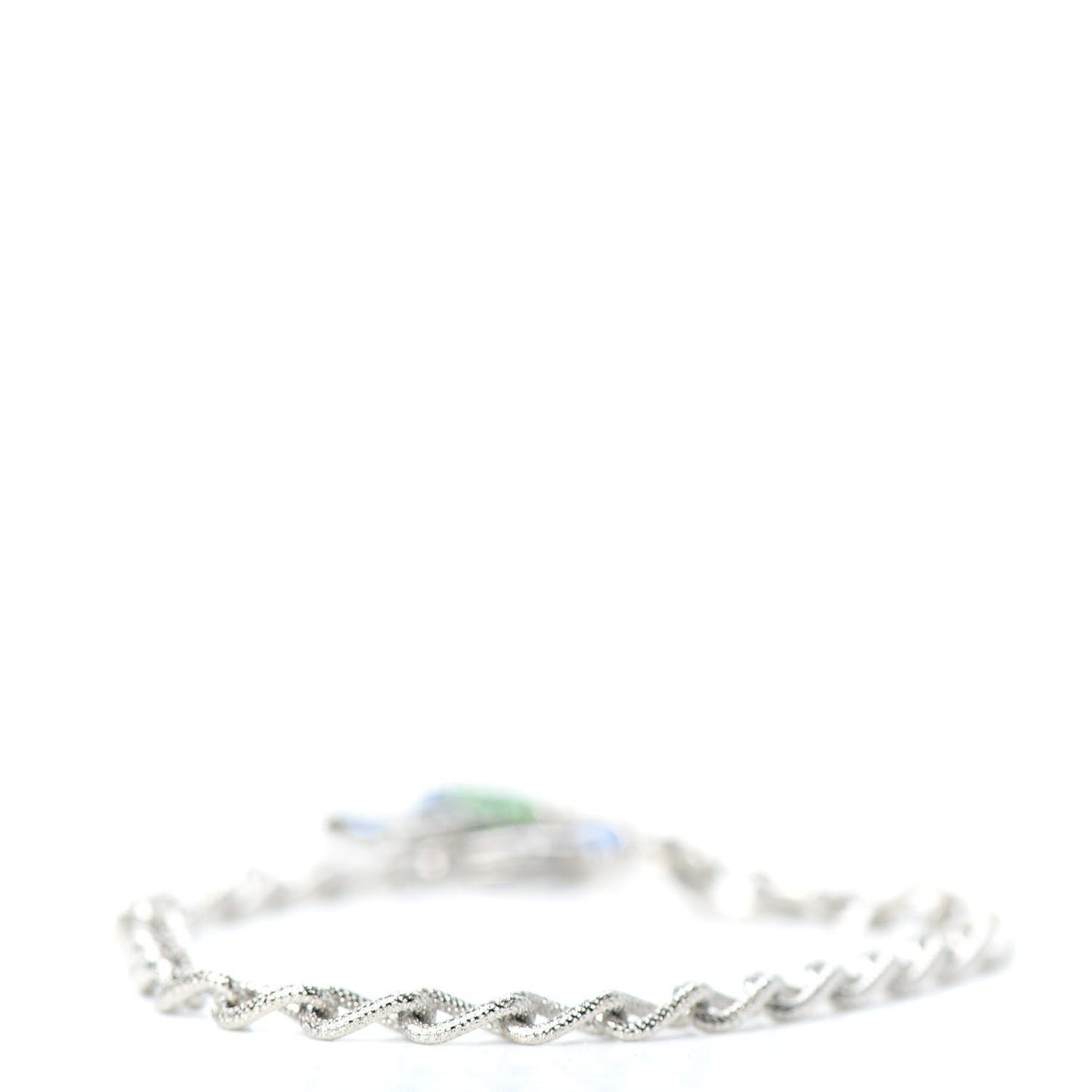 Baguette Crystal CC Bracelet Silver Green Blue