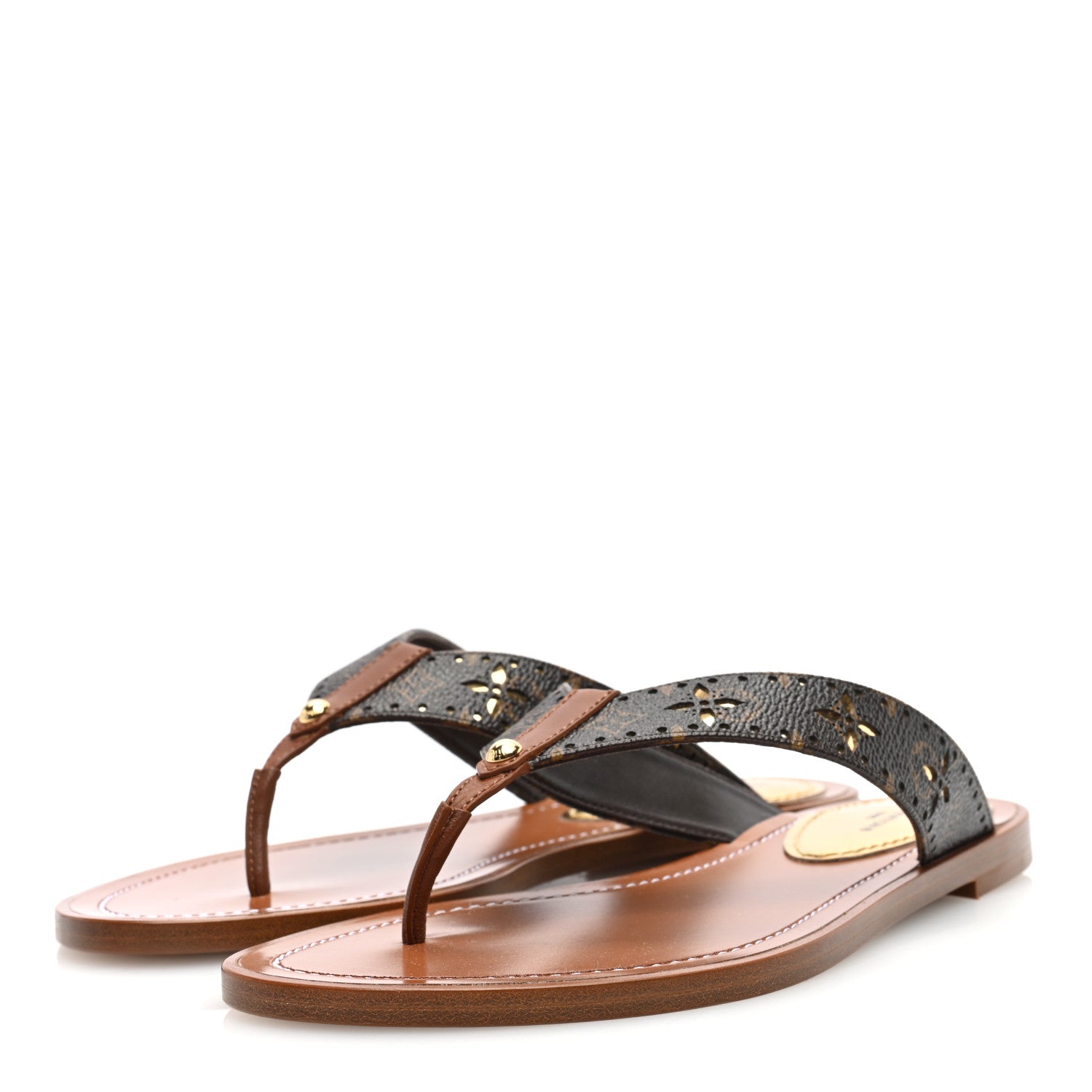 Louis Vuitton Monogram Sunny Flat Thong Sandals 36 Brown 3 of 7