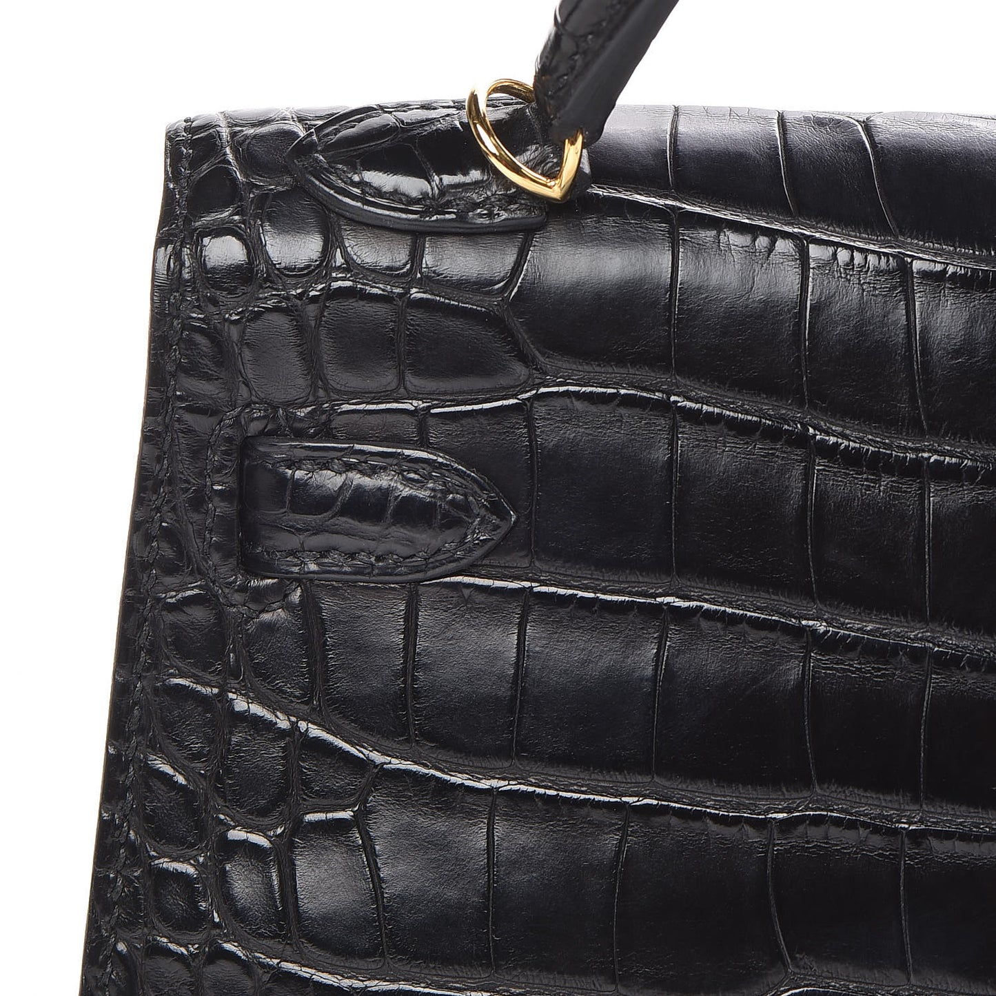 Matte Alligator Mini Kelly Sellier 20 Black