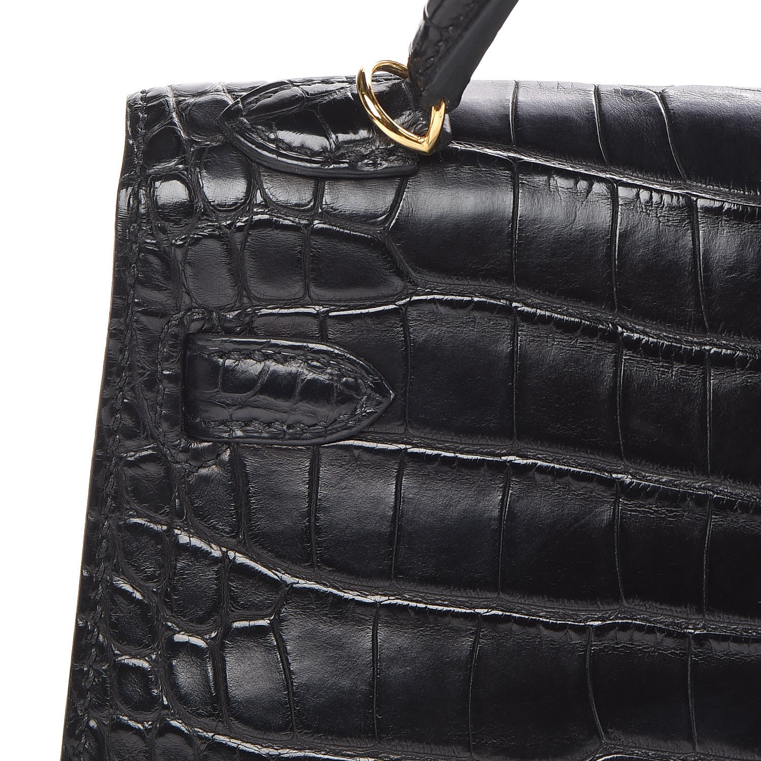 Hermes Matte Alligator Mini Kelly Sellier 20 Black 11 of 33