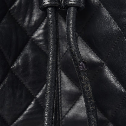 Chanel Lambskin Quilted Drawstring Bag Black 19 of 39