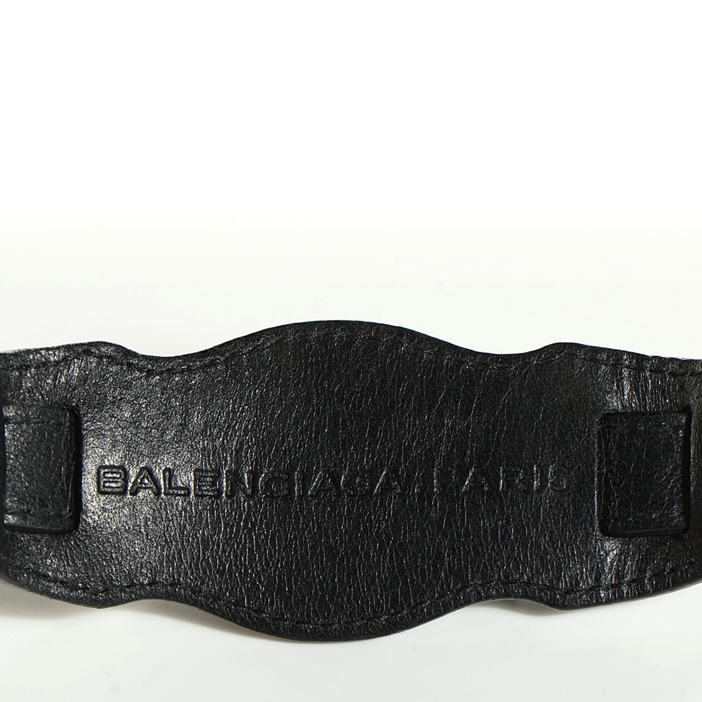 Agneau Arena Silver Hardware Bracelet Black