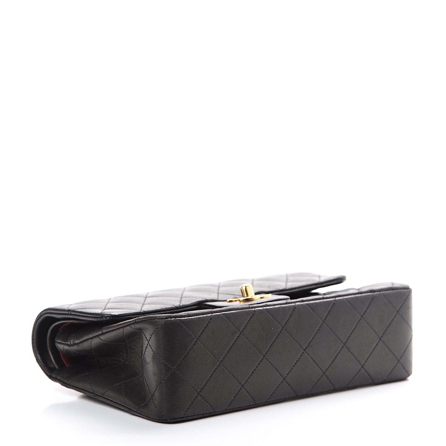Lambskin Quilted Small Double Flap Black