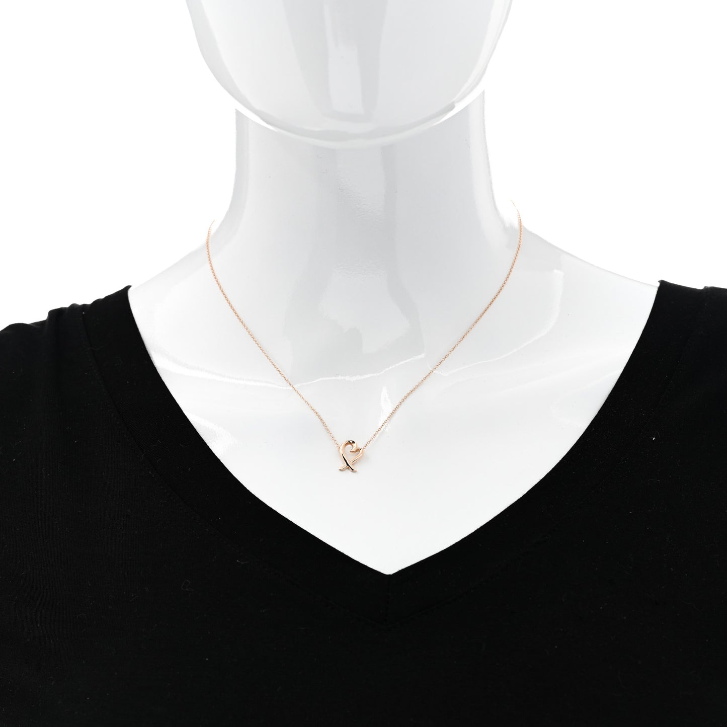 18K Rose Gold Mini Paloma Picasso Loving Heart Pendant Necklace