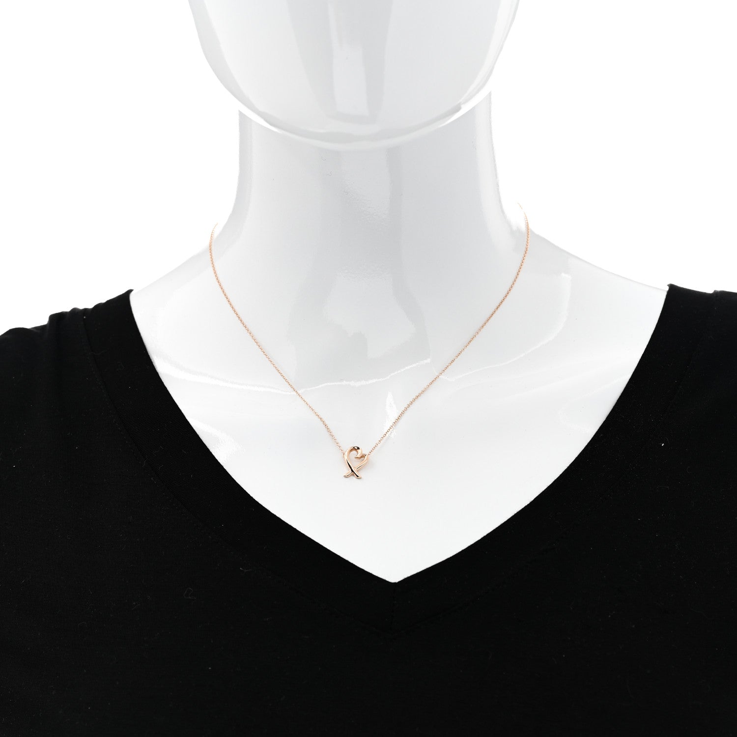 Tiffany 18K Rose Gold Mini Paloma Picasso Loving Heart Pendant Necklace 2 of 4