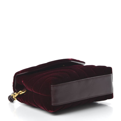 Saint Laurent Velvet Y Quilted Monogram Toy Loulou Crossbody Bag French Burgundy 5 of 10