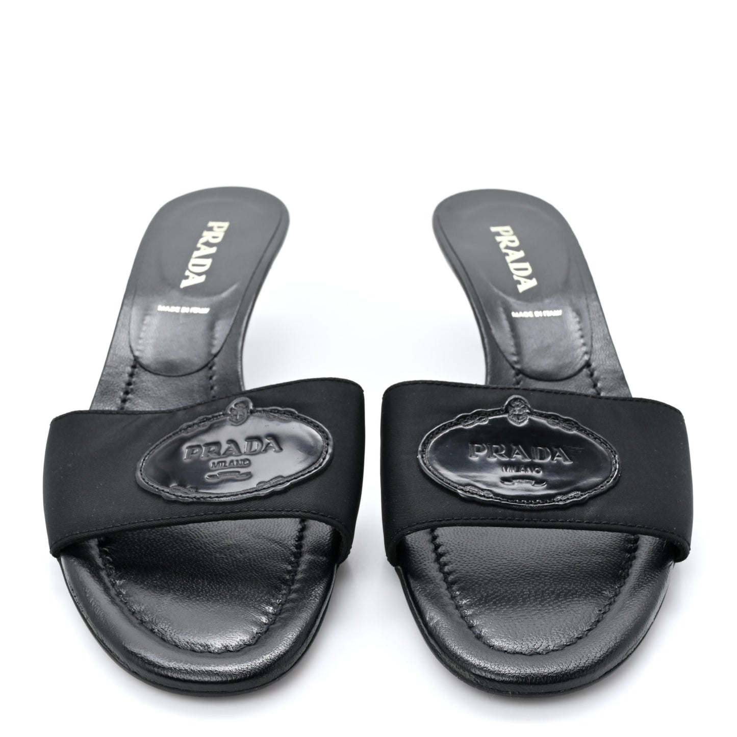 Nylon Logo Slide Sandals 38 Black