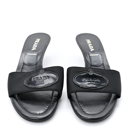 Prada Nylon Logo Slide Sandals 38 Black 2 of 8