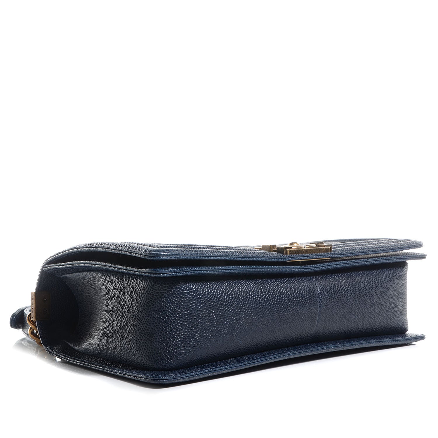 Chanel Caviar Quilted New Medium Boy Flap Dark Navy Blue 4 of 9